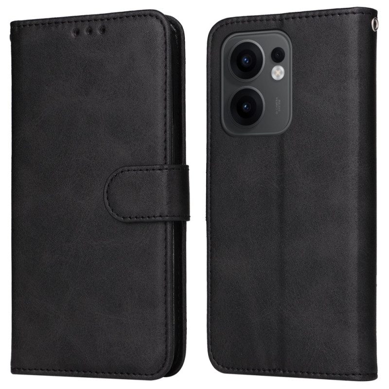 Fodral För Oppo Reno 13f 4g / 5g / 13 Fs 5g Enkelt Konstläder Med Rem