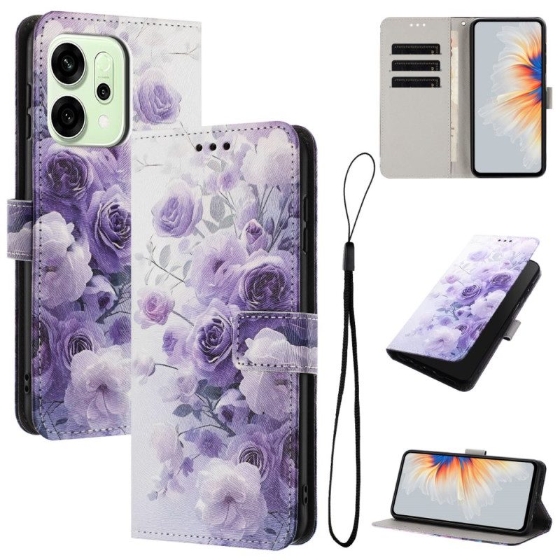 Fodral För Oppo Reno 14 5g Violetta Blommor