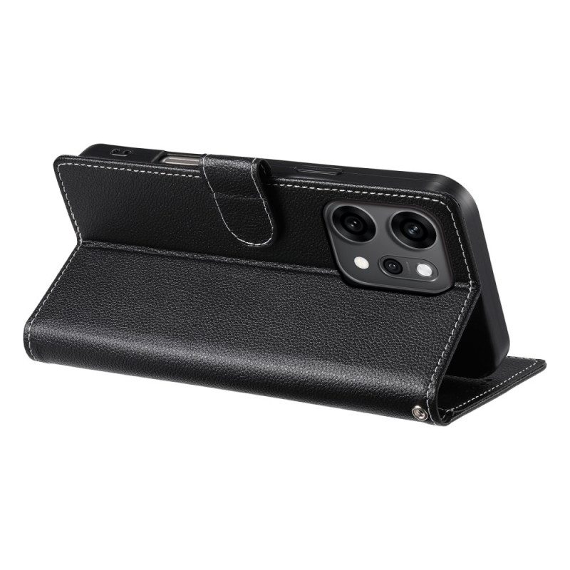 Fodral För Oppo Reno 14 Pro 5g Enfärgat Lädereffekt