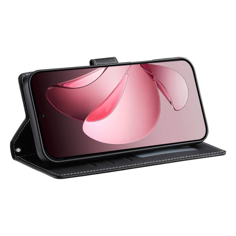 Fodral För Oppo Reno 14 Pro 5g Enfärgat Lädereffekt