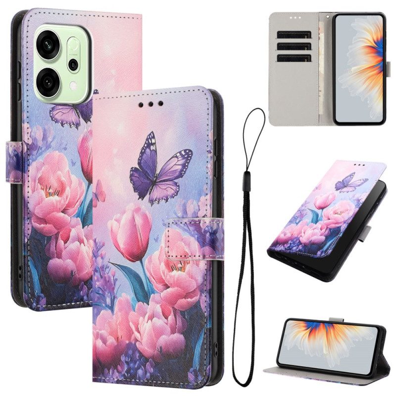 Fodral För Oppo Reno 14f 5g Blomsterdekorationer