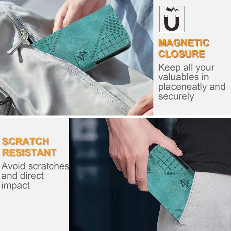 Fodral För Realme 14 5g Fjärilsmönsterrem