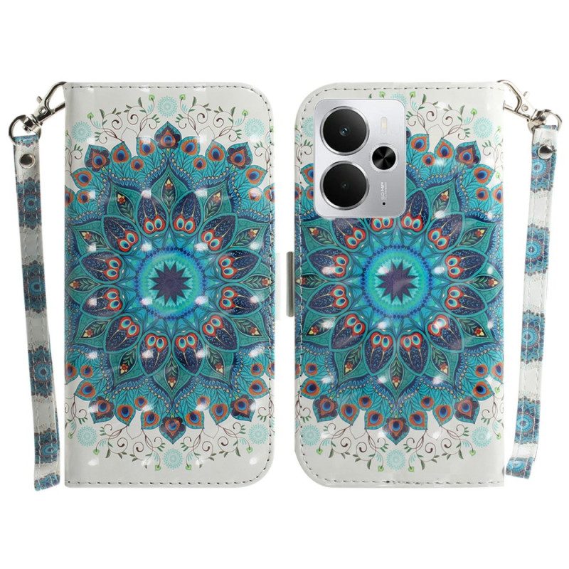 Fodral För Realme 14 5g Grön Mandala Med Snodd