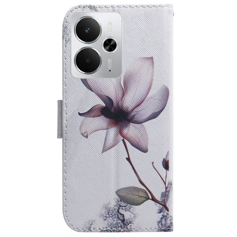 Fodral För Realme 14 5g Rosa Blomma