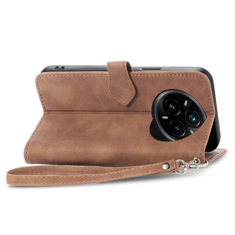 Fodral För Realme 14 Pro 5g Mocka Med Spetseffekt Ficka Och Rem