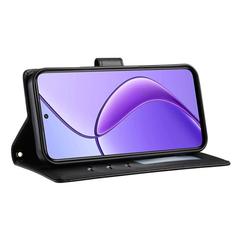 Fodral För Realme 14 Pro 5g Quiltad Design Med Rem Och Axelrem