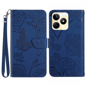 Fodral För Realme C53 Fjärilstryckrem