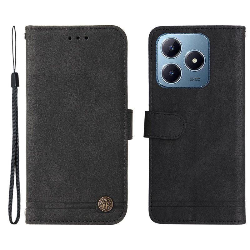 Fodral För Realme Note 60 Dekorativ Nit Med Mockaeffekt