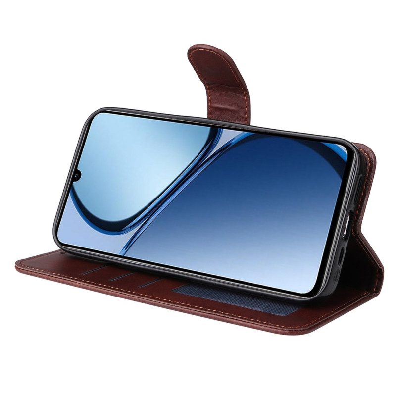 Fodral För Realme Note 60 Enfärgad Lädereffekt