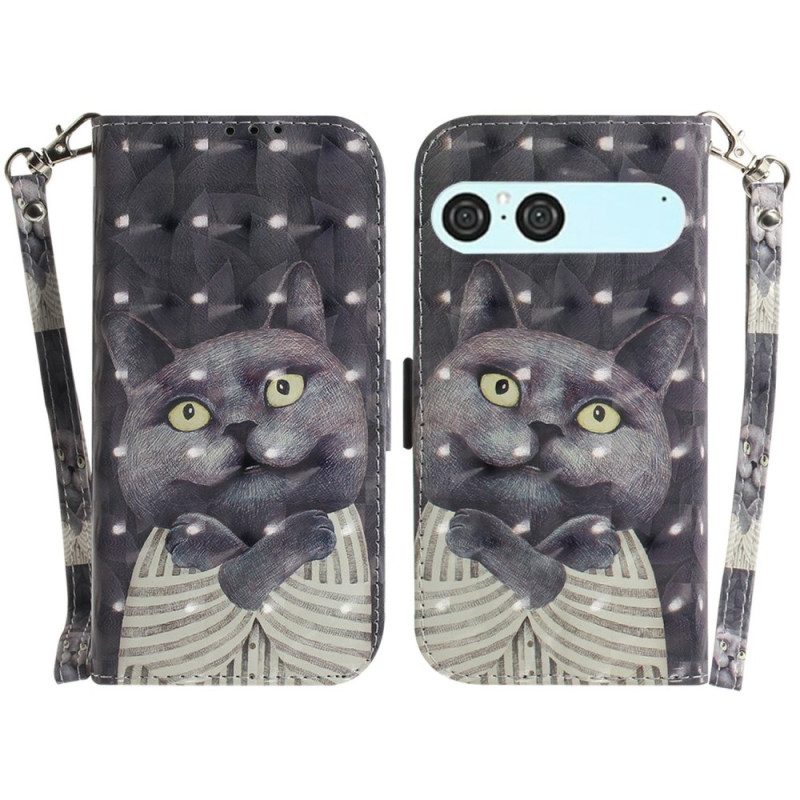 Fodral För Sony Xperia 10 Vii Grått Kattband