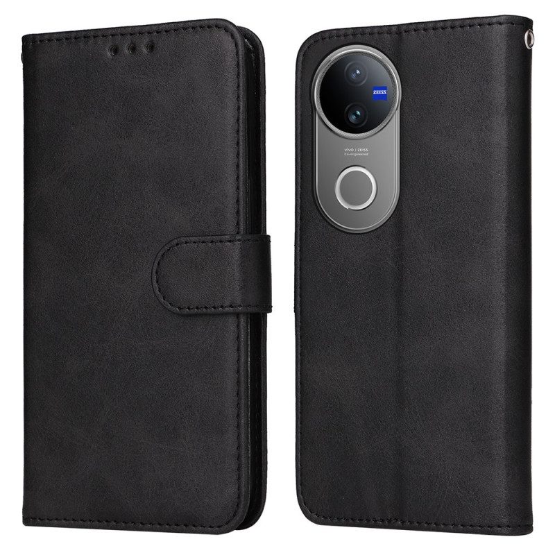 Fodral För Vivo V50 5g Enkelt Lädereffekt