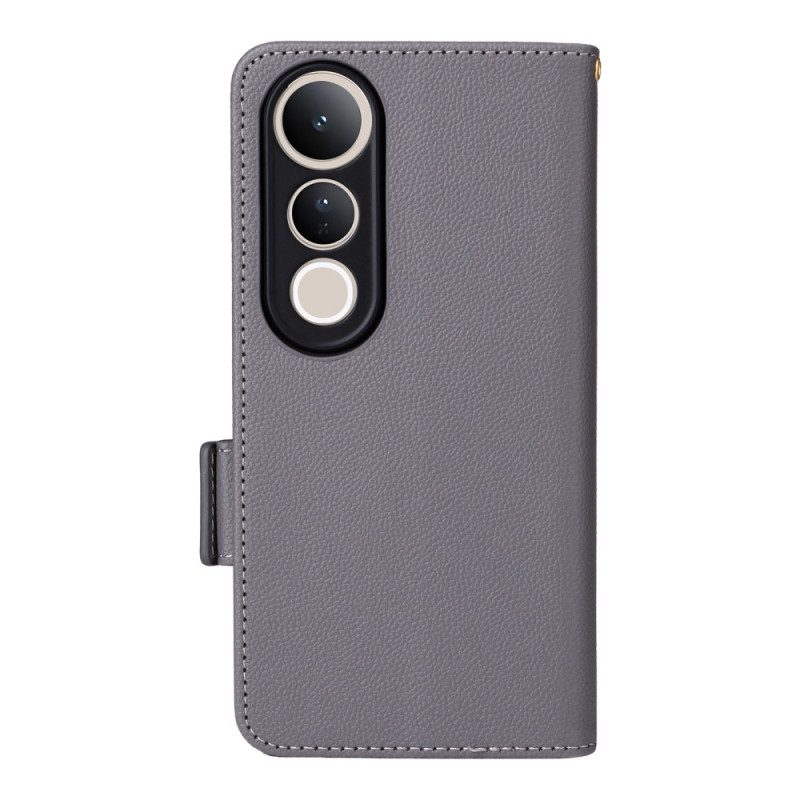 Fodral För Vivo V50 Lite 5g Konstläder Med Rem
