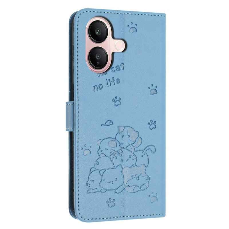 Fodral För Vivo V60 Lite Kattmönsterrem