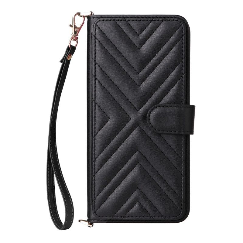Fodral För Vivo V60 Lite Quiltad Med Remmar