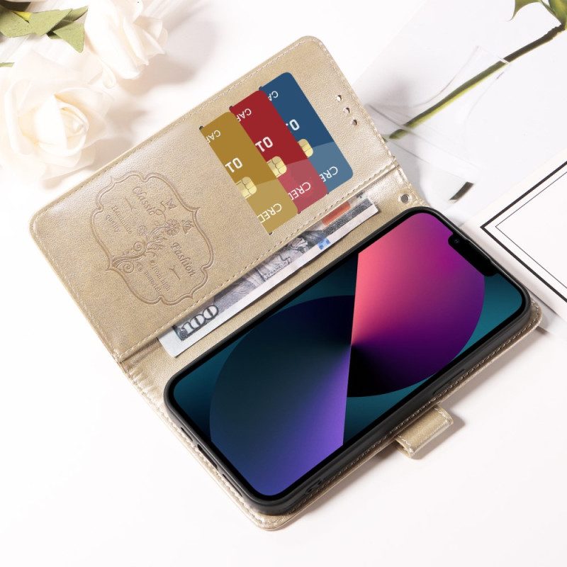 Fodral För Vivo X300 Pro Blommigt Fjärilsmönster