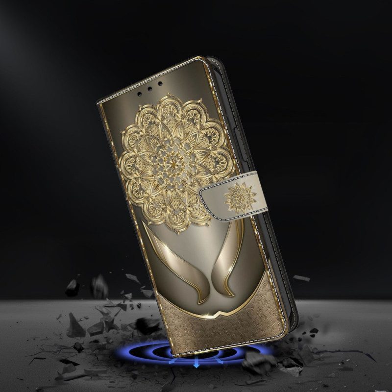 Fodral Google Pixel 10 Pro Xl Guldfärgat Blommönster