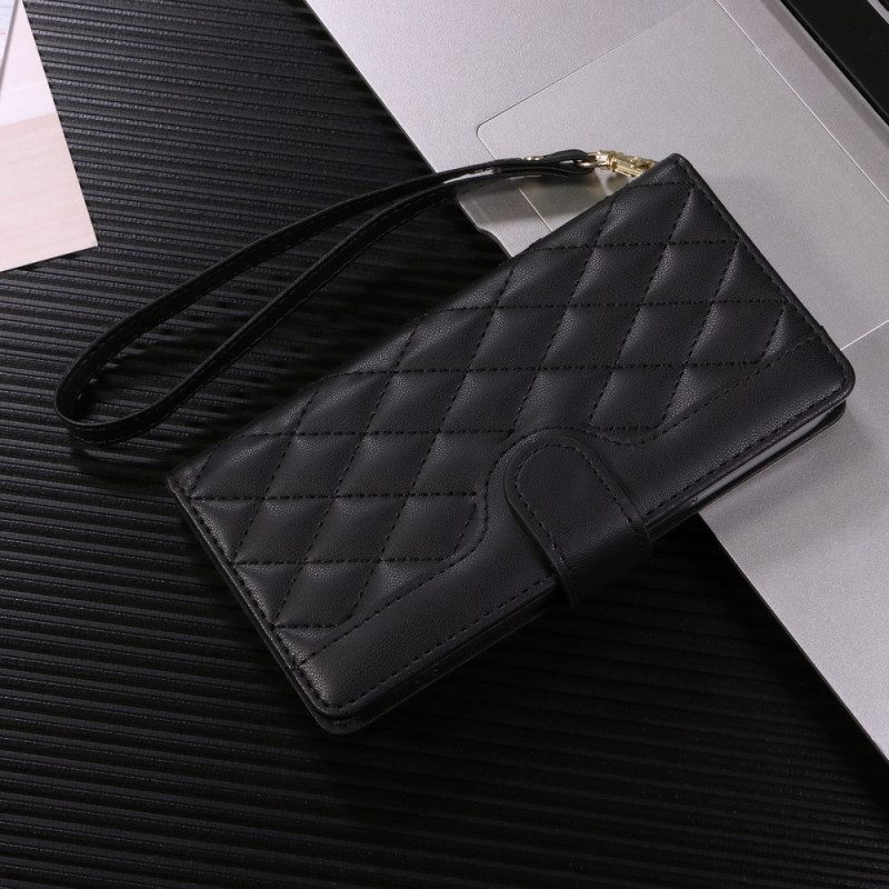 Fodral Google Pixel 10a Quiltad Plånbok Med Rem Och Axelrem