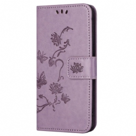 Fodral Honor 200 Lite Fjärilar Och Blommor Med Rem