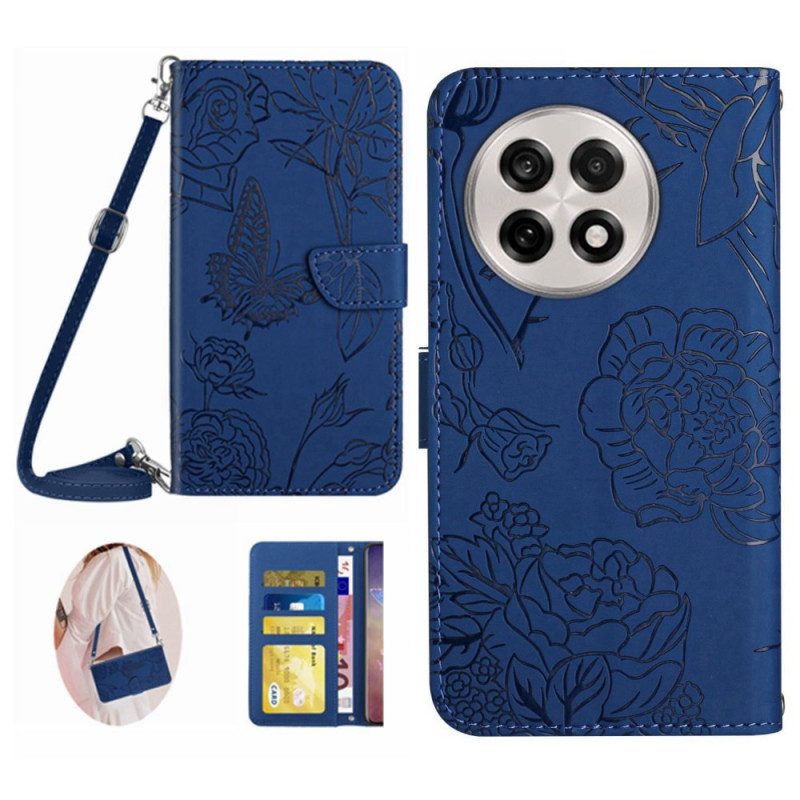 Fodral Oneplus 13r Fjärilsmönstrad Axelrem