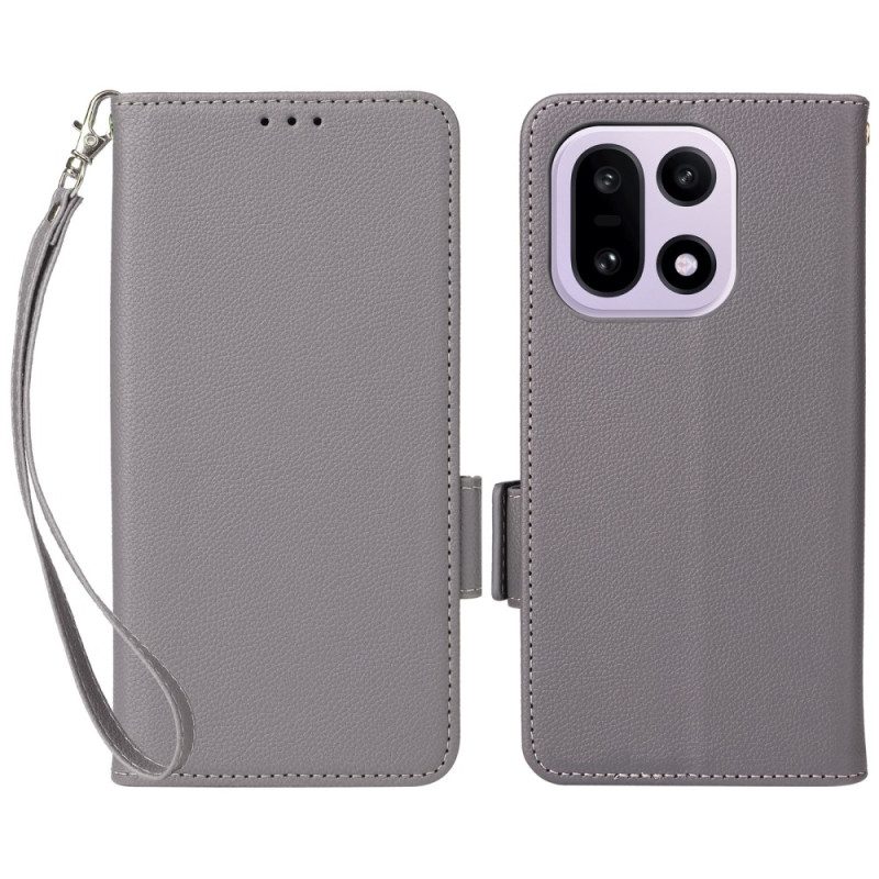 Fodral Oneplus 15 Imitationsläder Med Rem