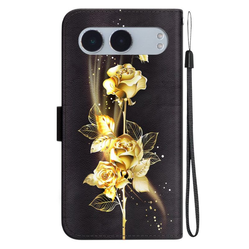 Fodral Oneplus Nord 4 Guldfärgade Och Rosa Fjärilar