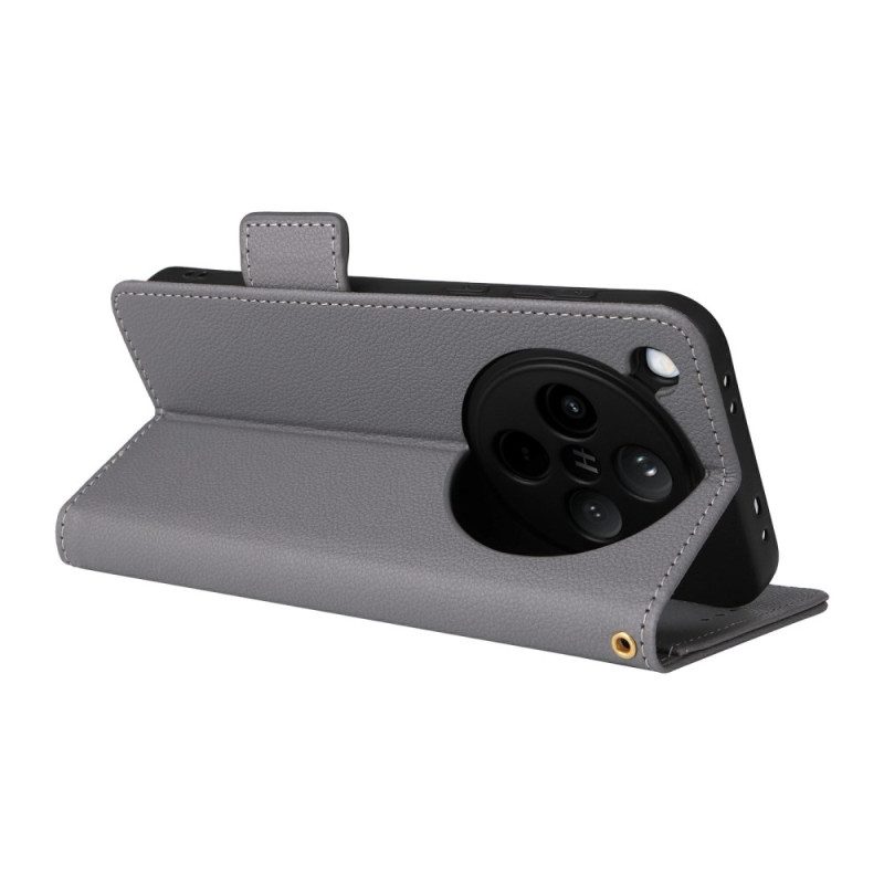 Fodral Oppo Find X8 Litchirem I Konstläder