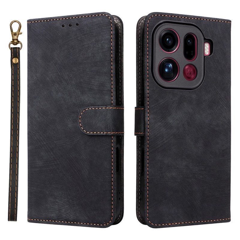 Fodral Oppo Find X9 Pro 5g Mockaeffekt Med Remmar