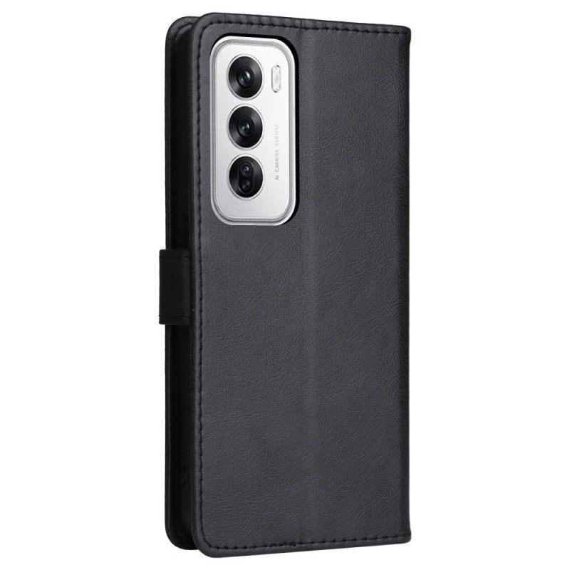 Fodral Oppo Reno 12 5g Lädereffekt Med Rem