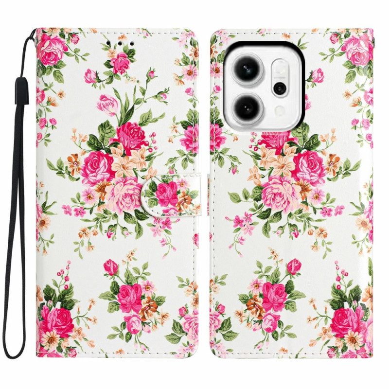 Fodral Oppo Reno 14 Pro 5g Röda Blommor