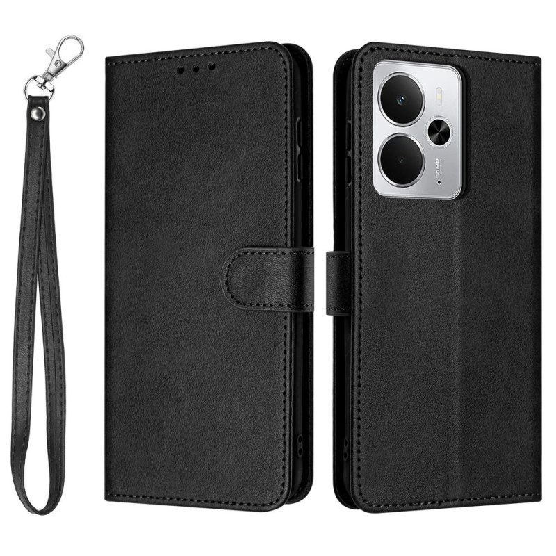 Fodral Realme 14 5g Lädereffekt Med Snodd