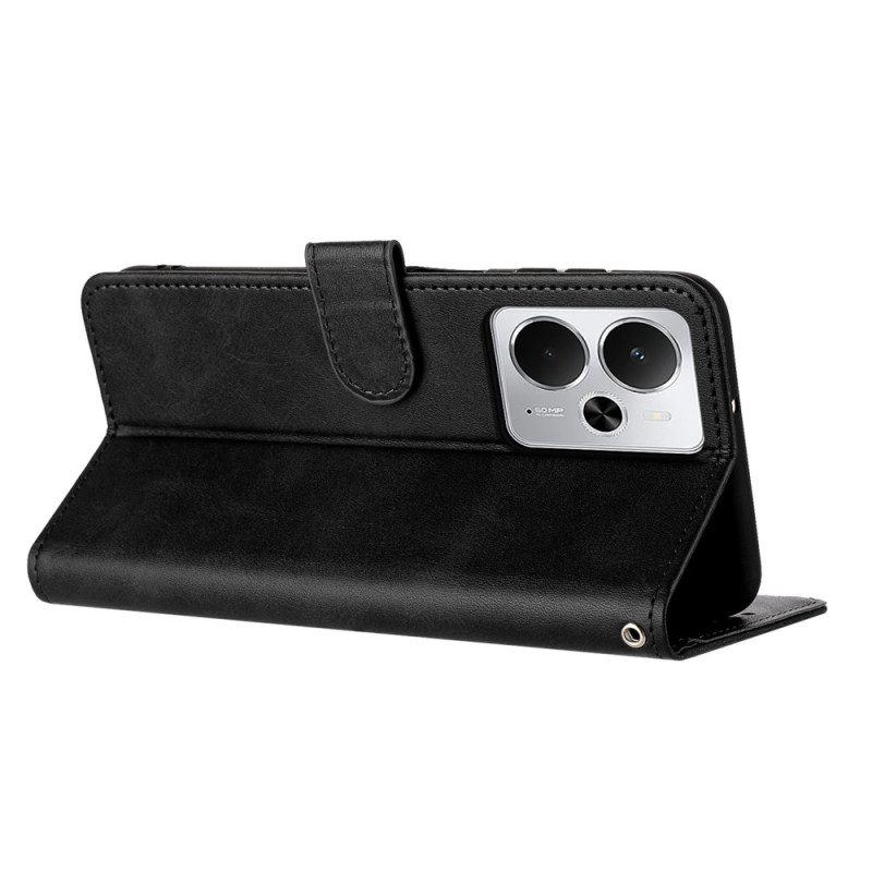 Fodral Realme 14 5g Lädereffekt Med Snodd