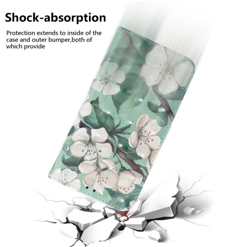 Fodral Realme 14 5g Vita Blommor Med Snodd