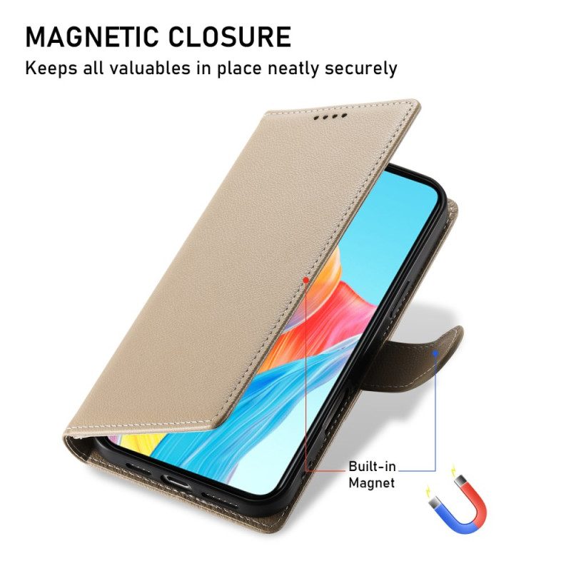 Fodral Realme 14 Pro 5g Enfärgad Lädereffekt Med Rem