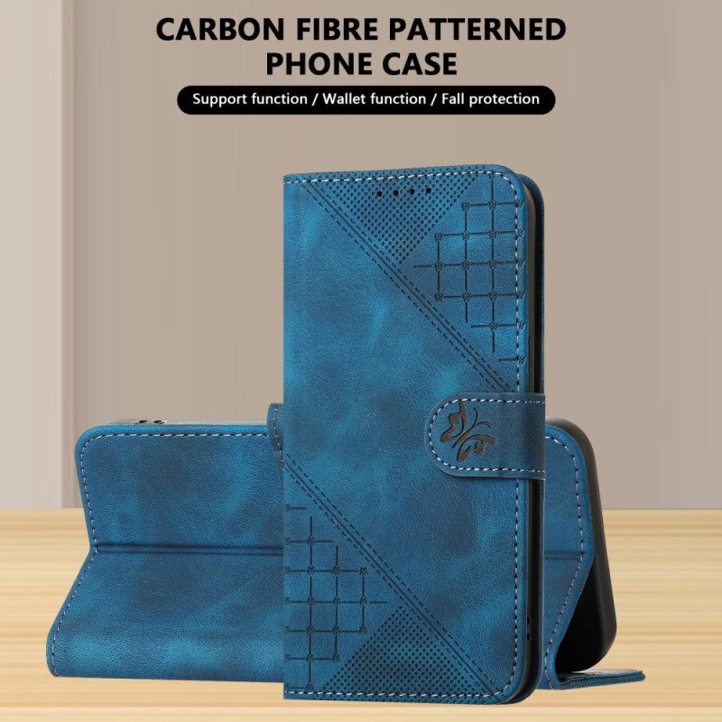 Fodral Realme 14 Pro 5g Geometriska Fjärilar Med Rem