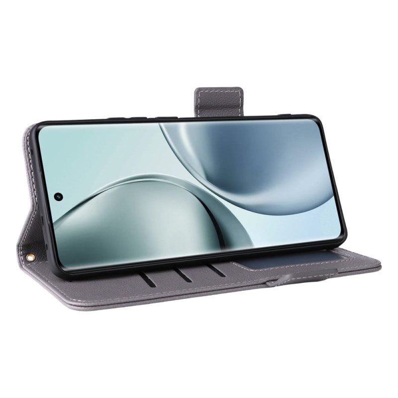 Fodral Realme 14 Pro 5g Litchi-konstläder Med Rem