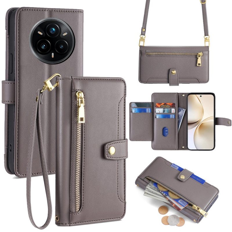 Fodral Realme 14 Pro Plus 5g Plånbok Med Rem Och Axelrem