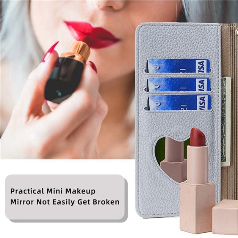 Fodral Realme 14 Pro Plus 5g Tvåfärgad Med Spegel Och Axelrem