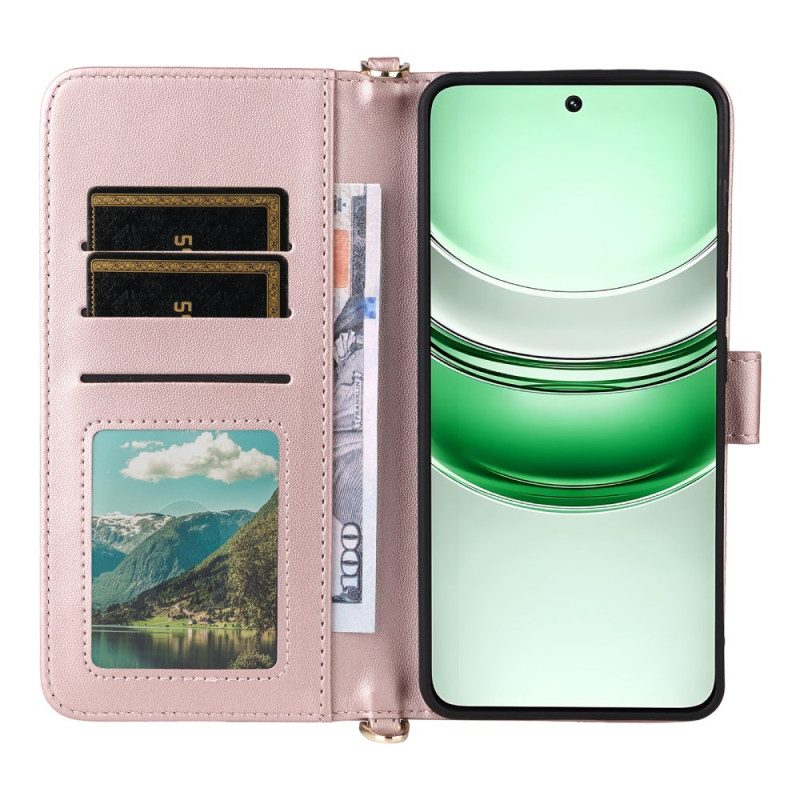 Fodral Realme 14x 5g Quiltad Med Rem Och Axelrem