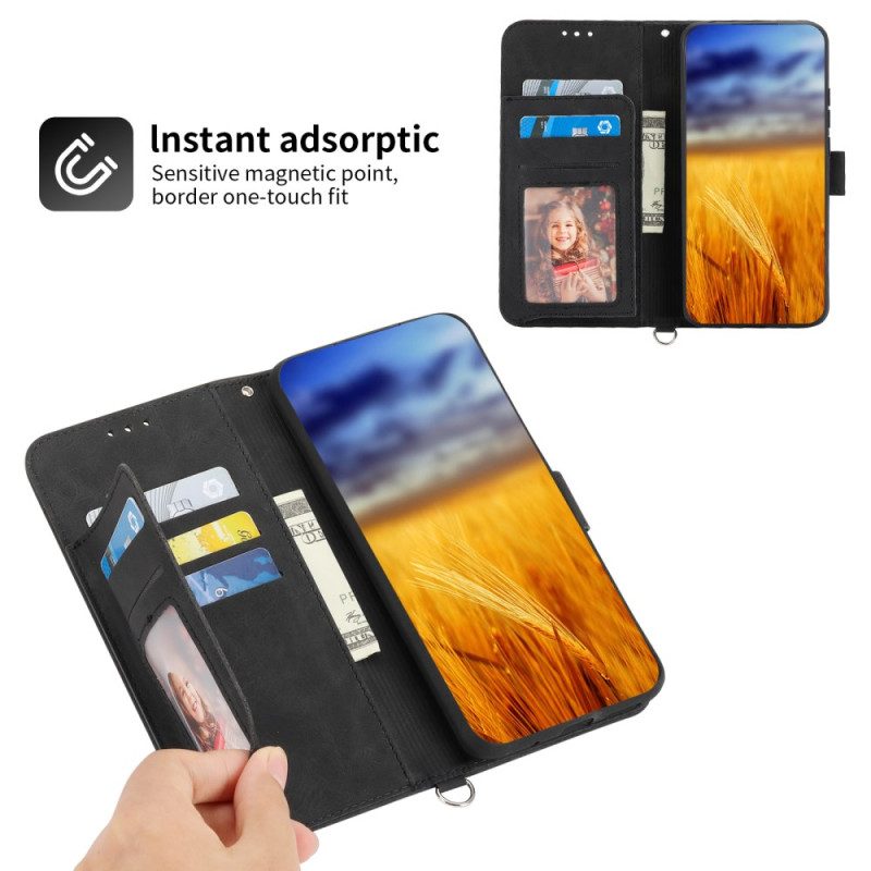 Fodral Realme C53 Blommigt Mönster Med Rem Och Axelrem