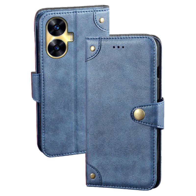 Fodral Realme C55 Idewei Guldknappar