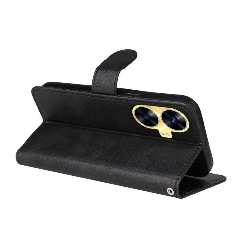 Fodral Realme C55 Lädertexturerad Rem