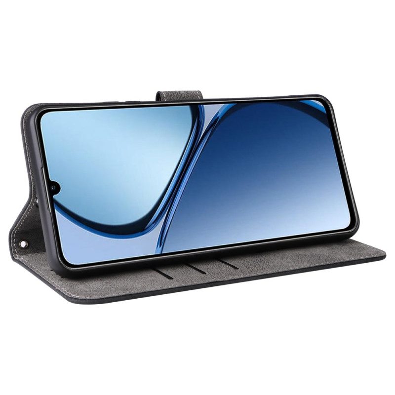 Fodral Realme C61 Rfid-skyddande Mockaeffekt Med Rem