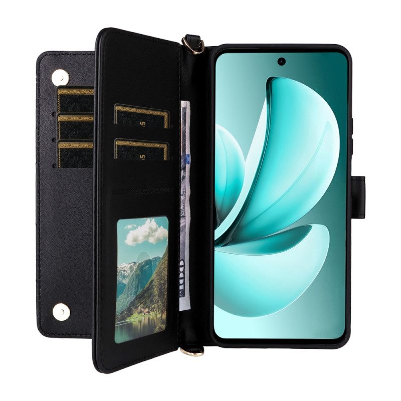 Fodral Realme C71 Quiltad Med Axelrem Och Handledsrem