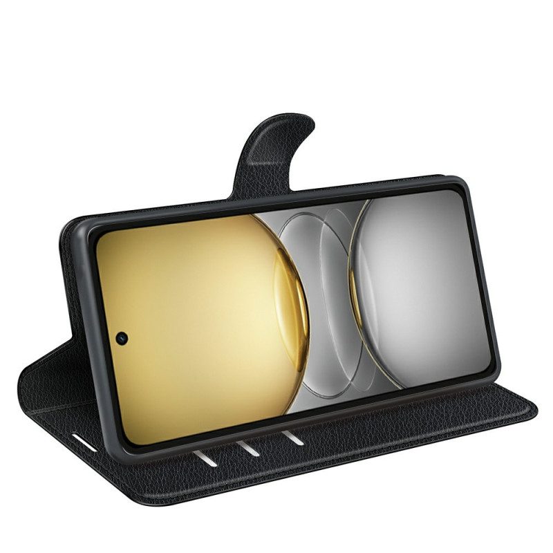 Fodral Realme C75 Klassisk Litchikonstläder