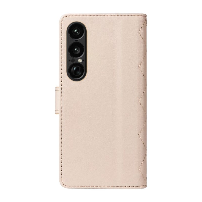 Fodral Sony Xperia 1 Vii Quiltad Med Rem Och Axelrem