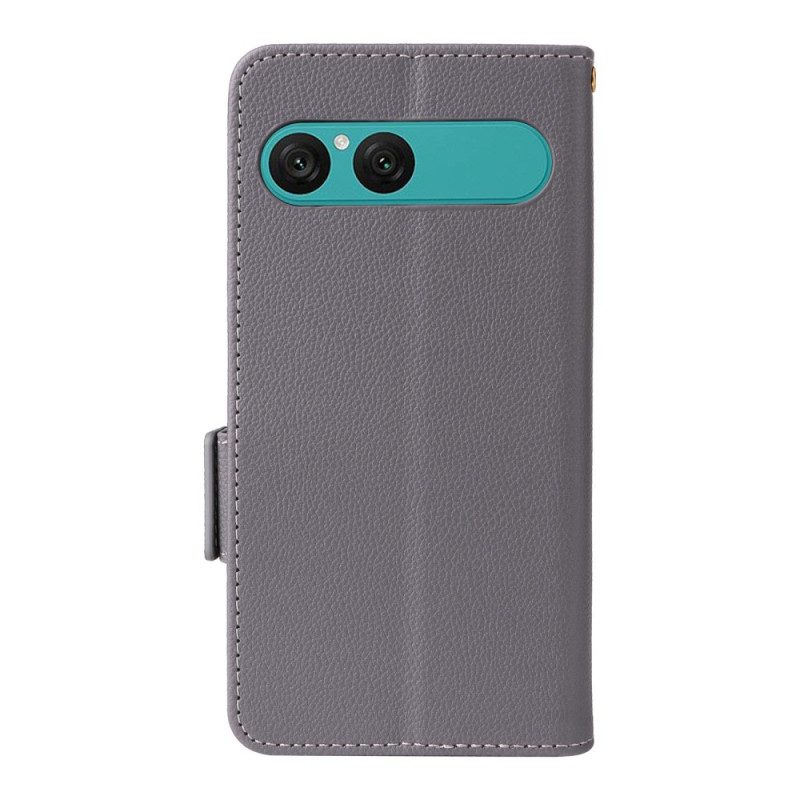 Fodral Sony Xperia 10 Vii Konstläder Med Rem