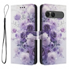 Fodral Sony Xperia 10 Vii Lila Rosor