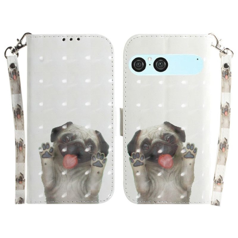 Fodral Sony Xperia 10 Vii Mopsmönsterband