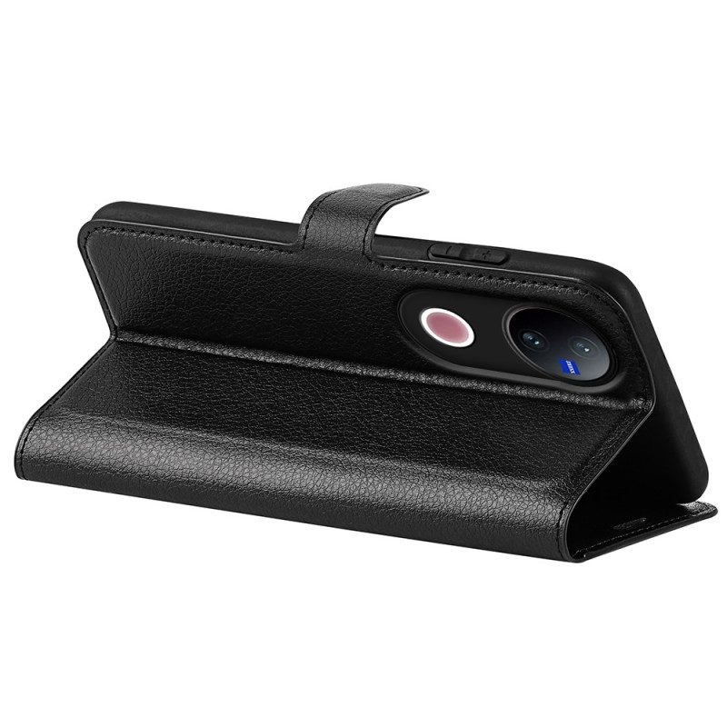 Fodral Vivo V50 5g Konstläder I Litchi