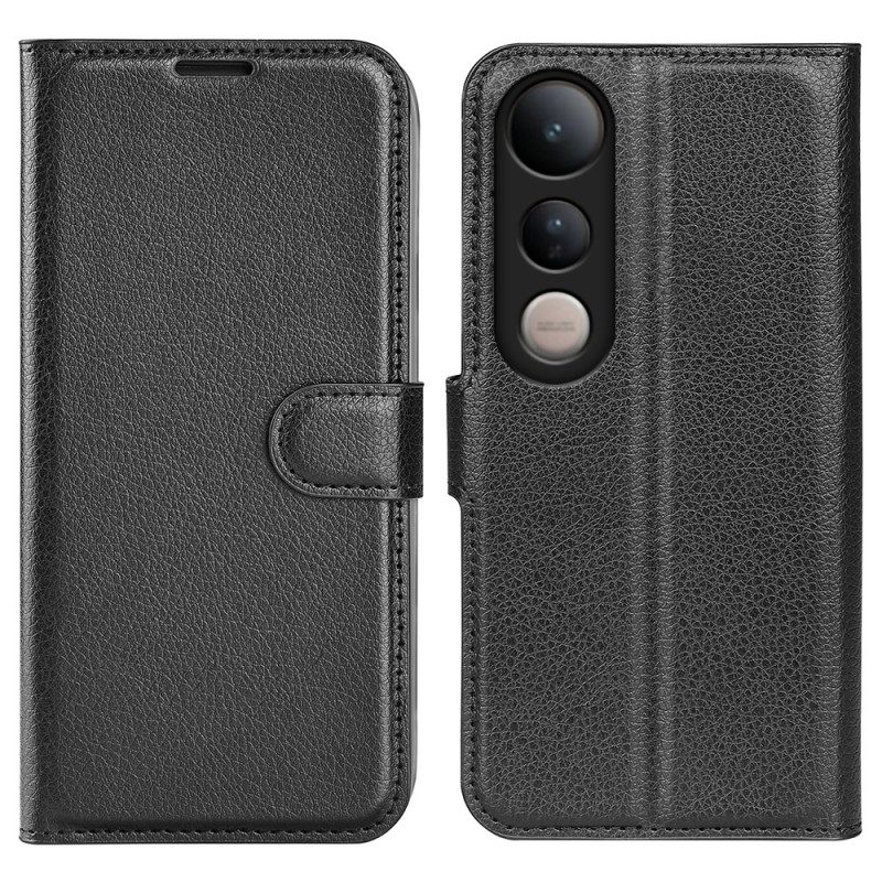 Fodral Vivo V50 Lite 5g Litchi-konstläder